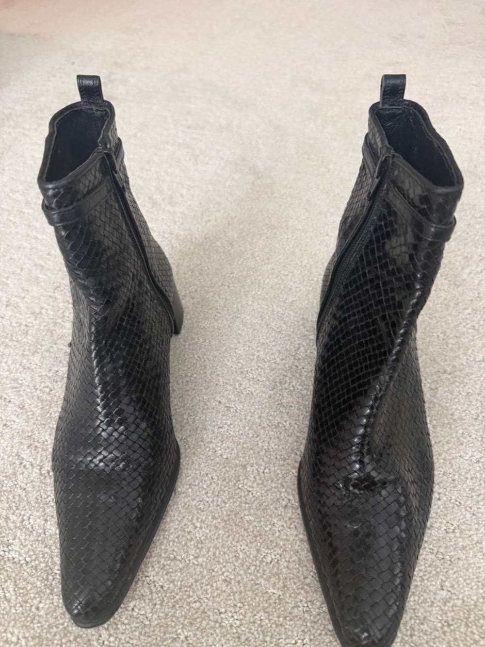 Fabulous black leather weave boots